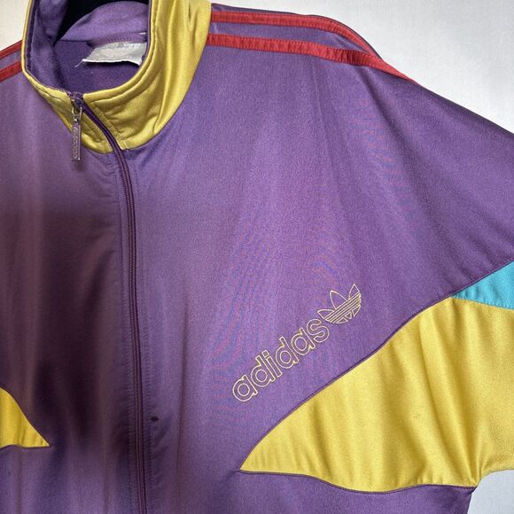 VTG adidas Multicolor Bomber Sweatshirt Full-Zip Sz XL - Picture 5 of 12